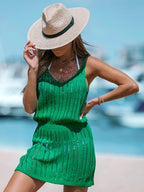 Women Swimming Cover Up | Sleeveless V-Neck, Crochet & Breathable