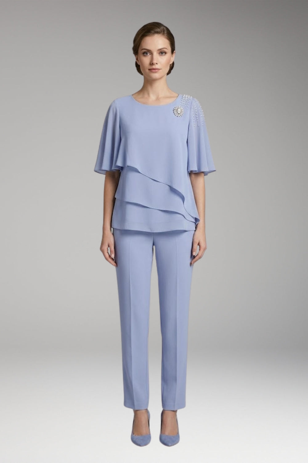 Women's Two-Piece Set | Round Neck & Elastic Waist 2