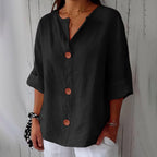 Women's Blouse | Button-Down V-Neck & Relaxed Summer Fit