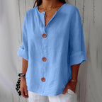 Women's Blouse | Button-Down V-Neck & Relaxed Summer Fit