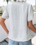 Women's Blouse | Lace Trim V-Neck Design