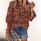 Women's Blouse | V-Neck Floral Print Design