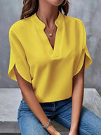 Women's Blouse | V-Neck Split Sleeve & Relaxed Fit