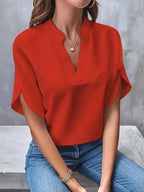 Women's Blouse | V-Neck Split Sleeve & Relaxed Fit