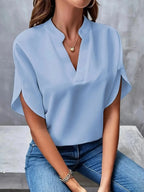 Women's Blouse | V-Neck Split Sleeve & Relaxed Fit