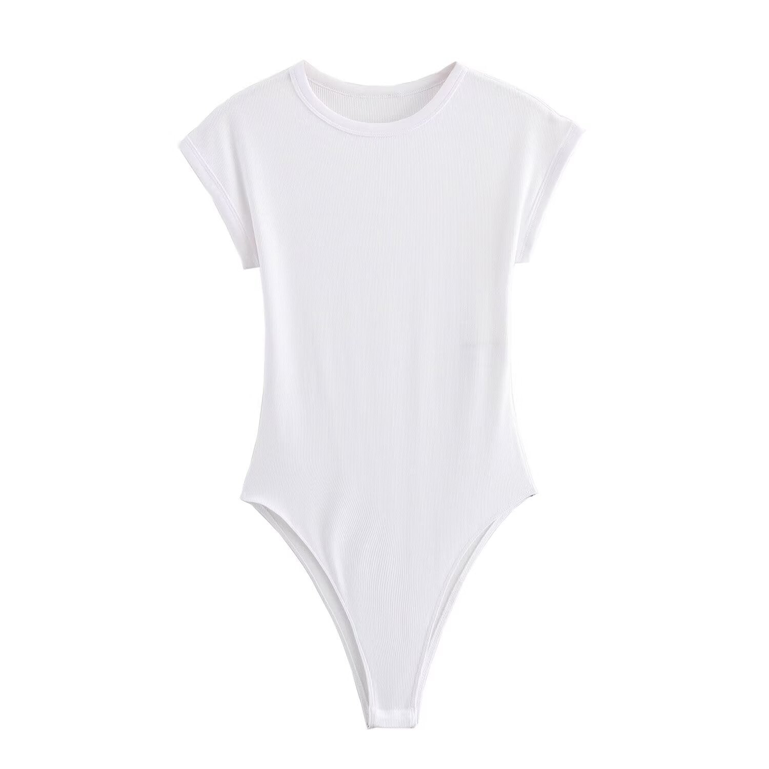Women's Bodysuit | Ribbed Crew Neck Sleeve