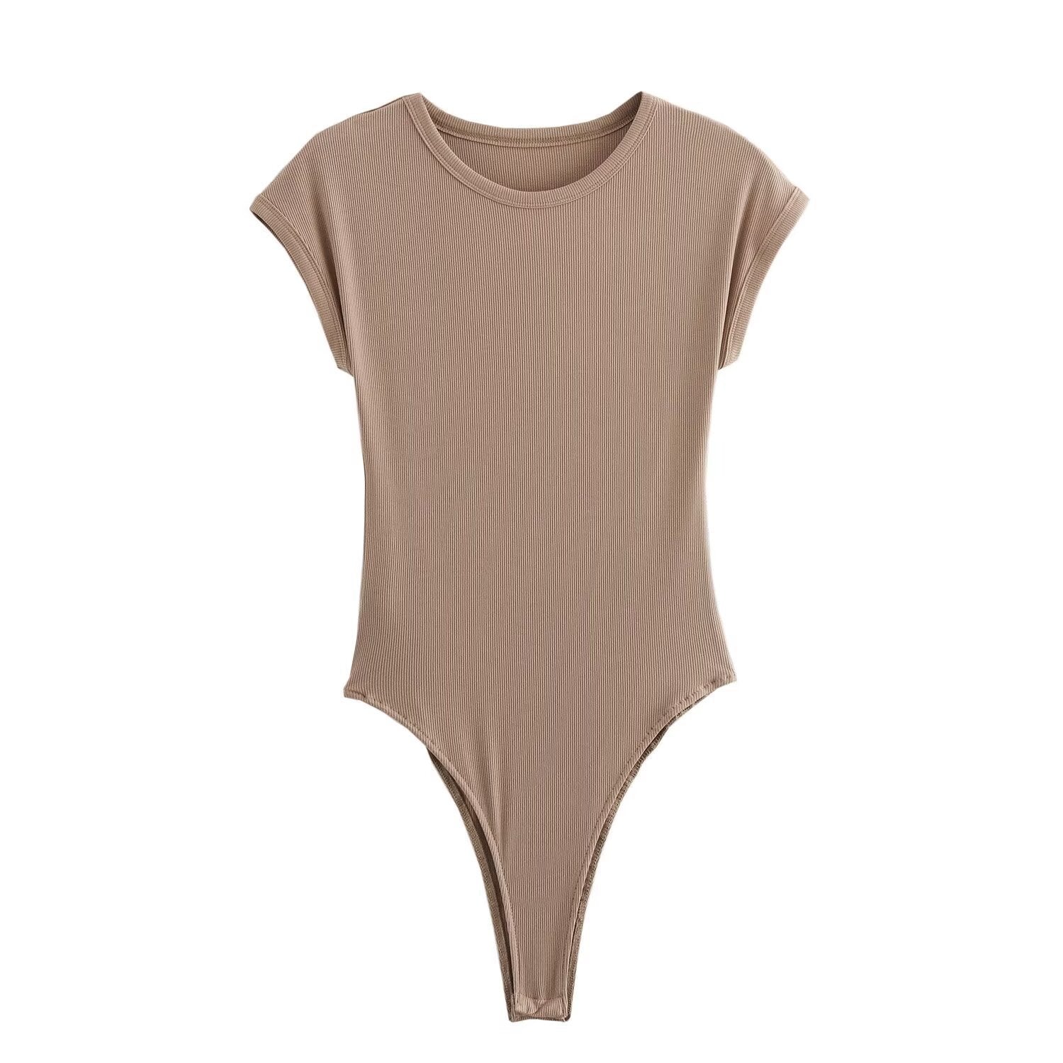 Women's Bodysuit | Ribbed Crew Neck Sleeve