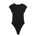 Women's Bodysuit | Ribbed Crew Neck Sleeve
