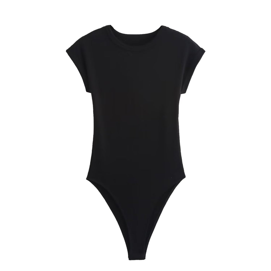 Women's Bodysuit | Ribbed Crew Neck Sleeve