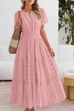 Women's Boho Midi Dress | Smocked Waist & Tiered Skirt