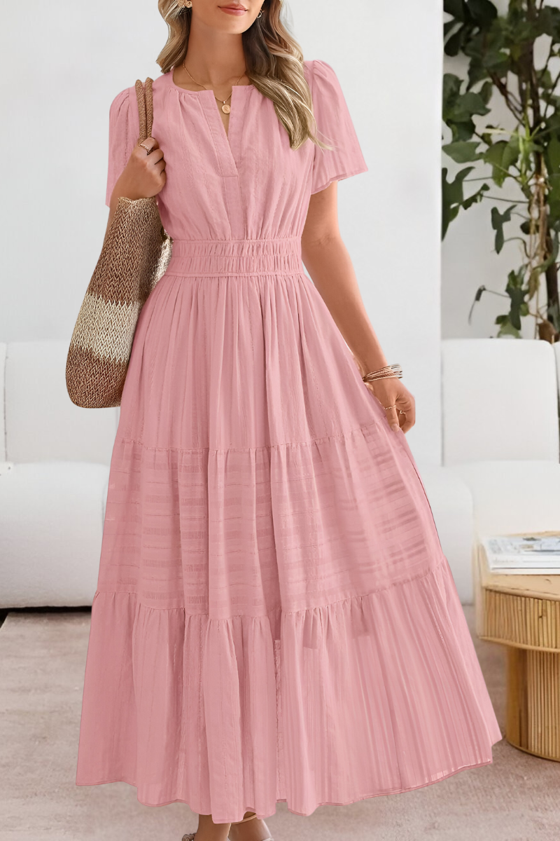 Women's Boho Midi Dress | Smocked Waist & Tiered Skirt
