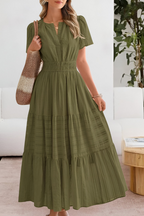 Women's Boho Midi Dress | Smocked Waist & Tiered Skirt