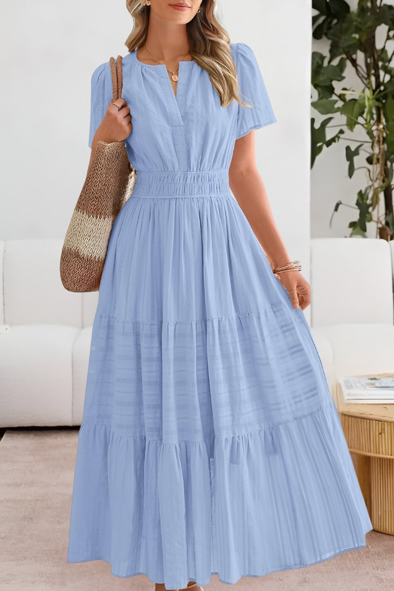 Women's Boho Midi Dress | Smocked Waist & Tiered Skirt