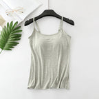 Women's Built in Bra Top | Padded Cami Vest for Everyday Comfort