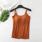 Women's Built in Bra Top | Padded Cami Vest for Everyday Comfort