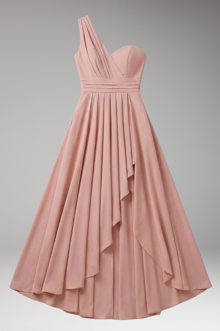 Women's Cocktail Dress | One Shoulder & High Waist Design