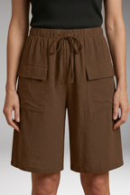 Women's Drawstring Shorts | Elastic Waist & Cargo Pockets