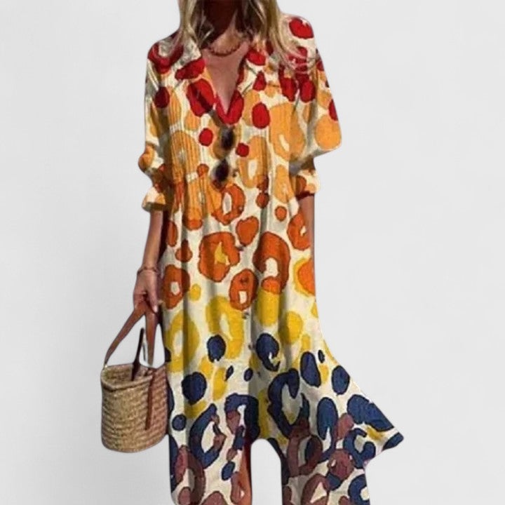 Women's Floral Midi Dress | Button Front & Relaxed Summer Style