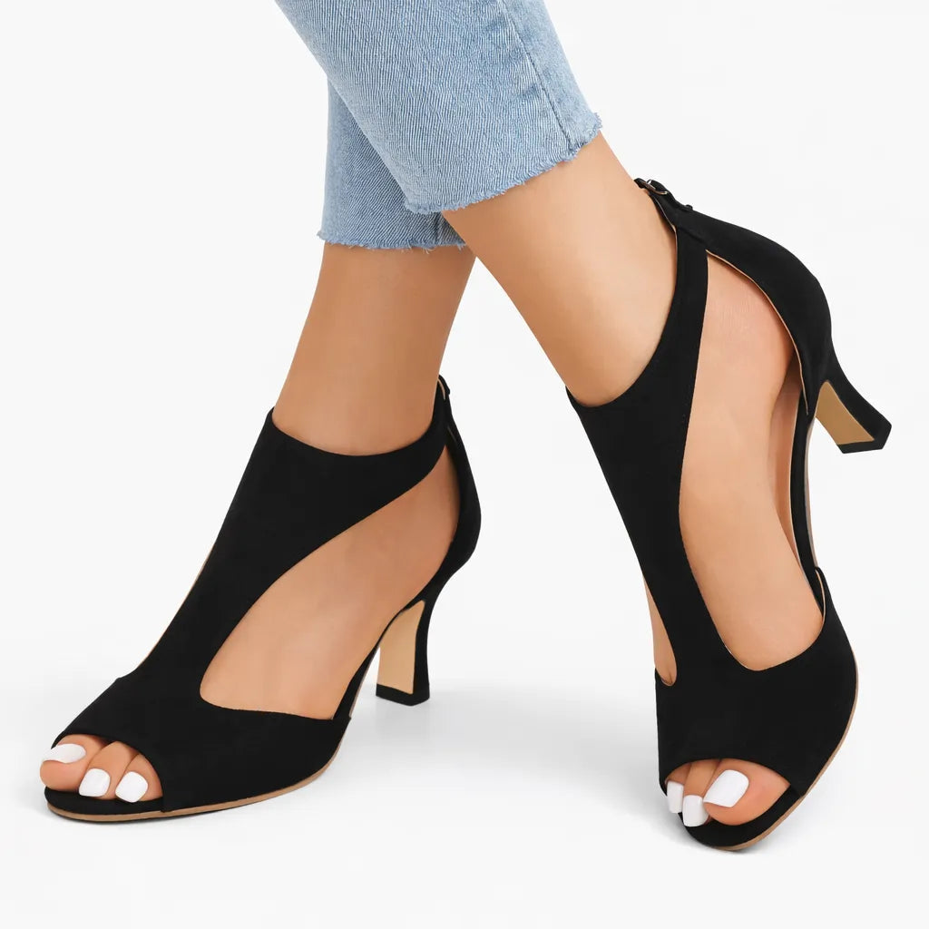 Women's Heeled Sandals | Cut-Out Design & Cushioned Insole