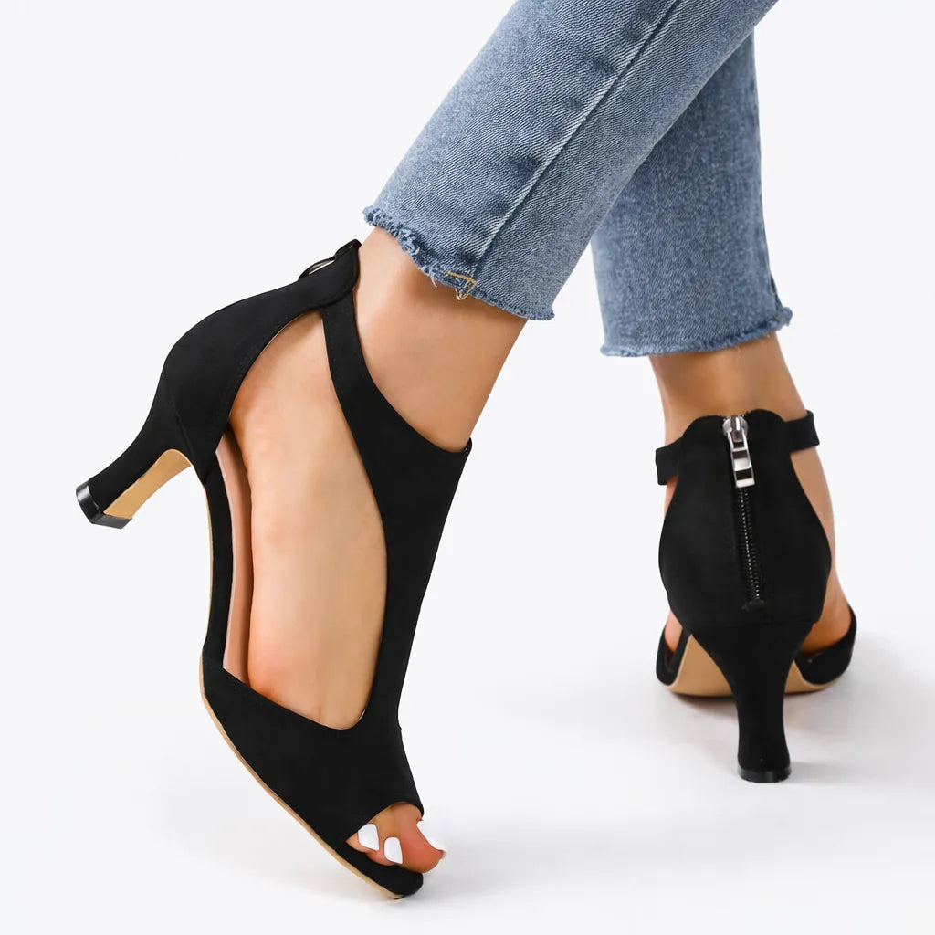 Women's Heeled Sandals | Cut-Out Design & Cushioned Insole