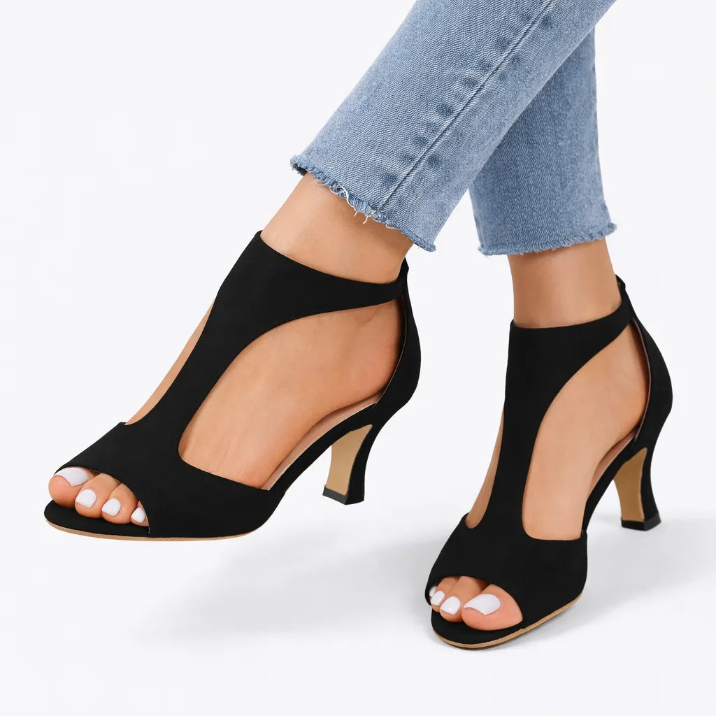Women's Heeled Sandals | Cut-Out Design & Cushioned Insole