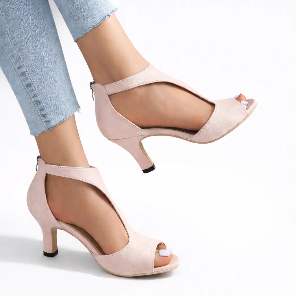Women's Heeled Sandals | Cut-Out Design & Cushioned Insole