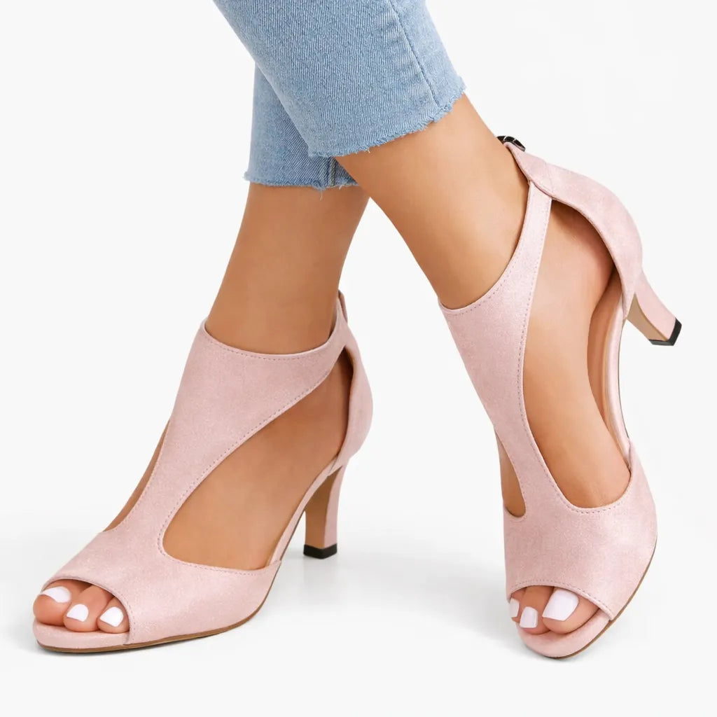 Women's Heeled Sandals | Cut-Out Design & Cushioned Insole
