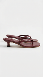 Women's Heeled Sandals | Thong Strap Kitten Heel & Square Toe