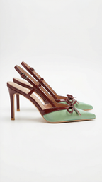 Women's Heels | Bow Detail Slingback Stiletto Pumps
