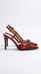 Women's Heels | Bow Detail Slingback Stiletto Pumps