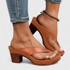Women's Heels | Thong Toe Block Heel Slip-On Mule
