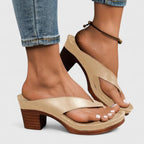 Women's Heels | Thong Toe Block Heel Slip-On Mule