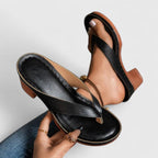 Women's Heels | Thong Toe Block Heel Slip-On Mule
