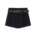 Women's High Waisted Shorts | Belted Tailored Design