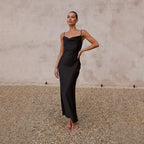 Women's Maxi Dress | Backless Cowl Neck Design