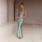 Women's Maxi Dress | Backless Cowl Neck Design