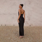 Women's Maxi Dress | Backless Cowl Neck Design