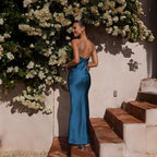 Women's Maxi Dress | Backless Cowl Neck Design