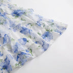 Women's Maxi Dress | Corset Bodice & Floral Ruffle Design