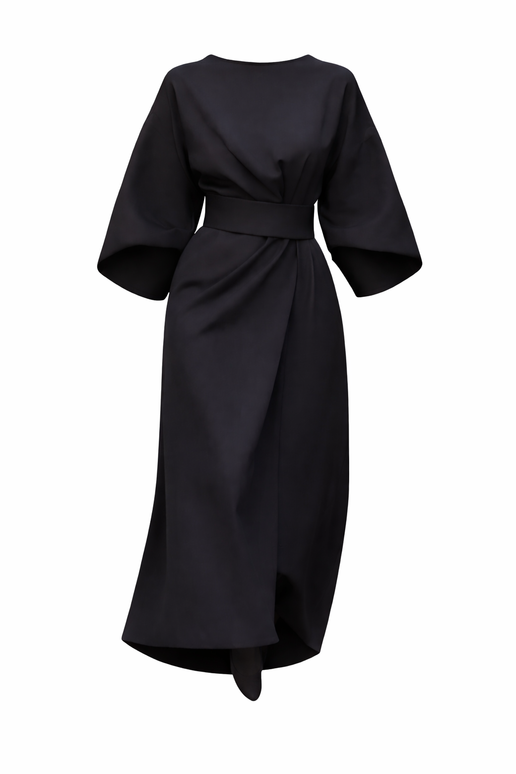 Women's Maxi Dress | Lantern Sleeves & Belted Wrap
