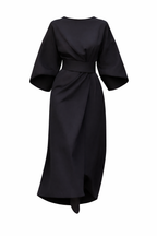 Women's Maxi Dress | Lantern Sleeves & Belted Wrap