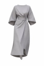 Women's Maxi Dress | Lantern Sleeves & Belted Wrap