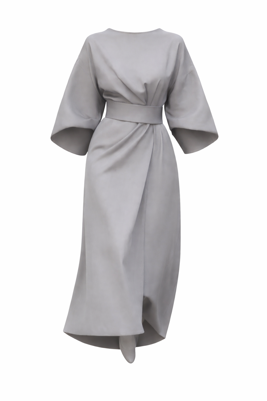 Women's Maxi Dress | Lantern Sleeves & Belted Wrap