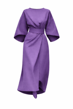 Women's Maxi Dress | Lantern Sleeves & Belted Wrap