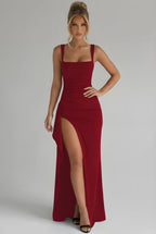 Women's Maxi Dress | Leg Split & Open Back