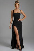 Women's Maxi Dress | Leg Split & Open Back