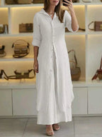 Women's Maxi Dress | Long Sleeve & Button-Front