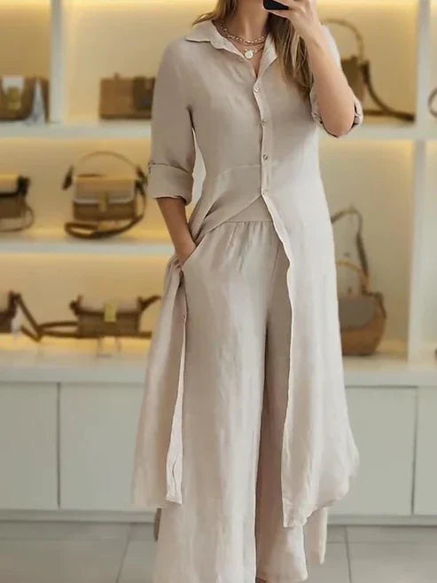 Women's Maxi Dress | Long Sleeve & Button-Front