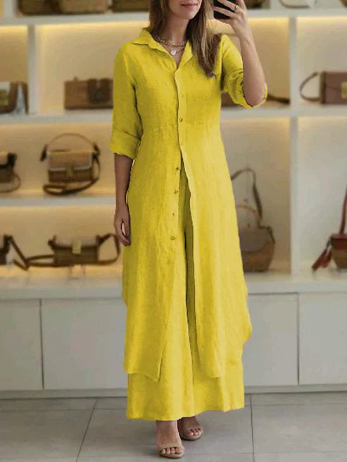 Women's Maxi Dress | Long Sleeve & Button-Front