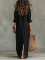 Women's Maxi Dress | Long Sleeve & Side Split